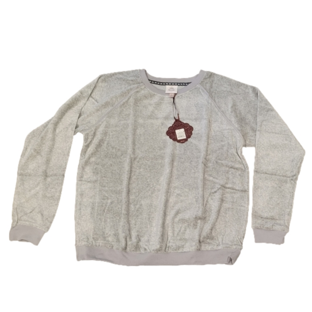 NWT Knox Rose Large Silver Grey Plush Fuzzy Crewneck Pullover Sweater - Picture 3 of 6